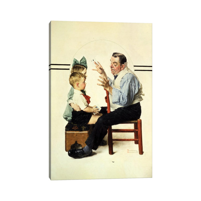 Magician With Two Children by Norman Rockwell - Gallery-Wrapped Canvas Giclée on Canvas, Does Not Apply