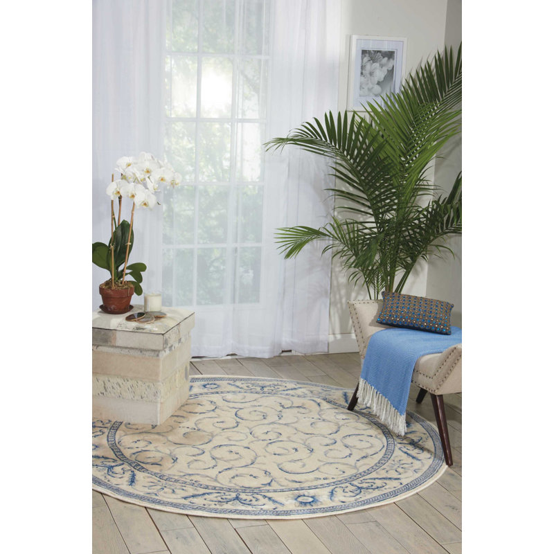 Greenquist Oriental Indoor Rug, Round 5'6"
