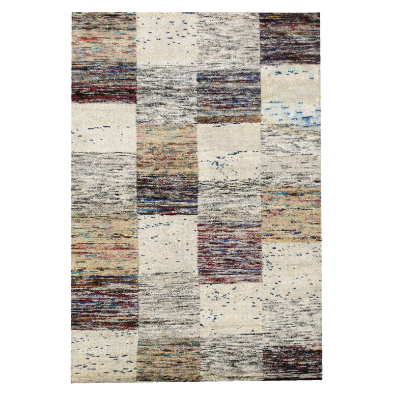 Tapis moderne en soie noué à la main, Rectangle 5 pi 2 po x 7 pi 11 po