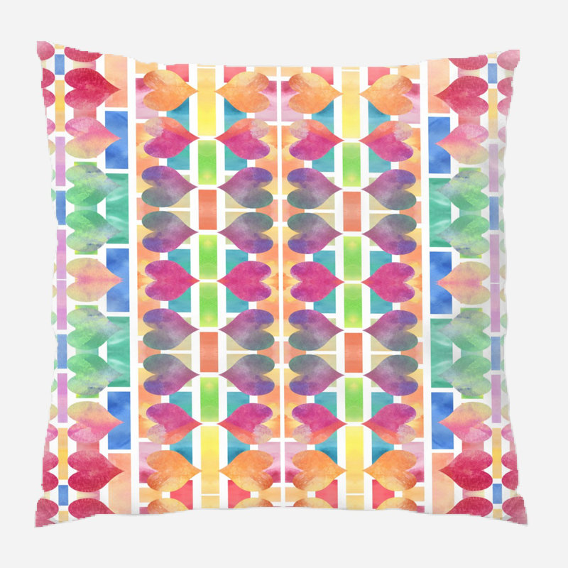 Coussin décoratif à dame de pique aquarelle Rasmussen, Microsuède, Intérieur