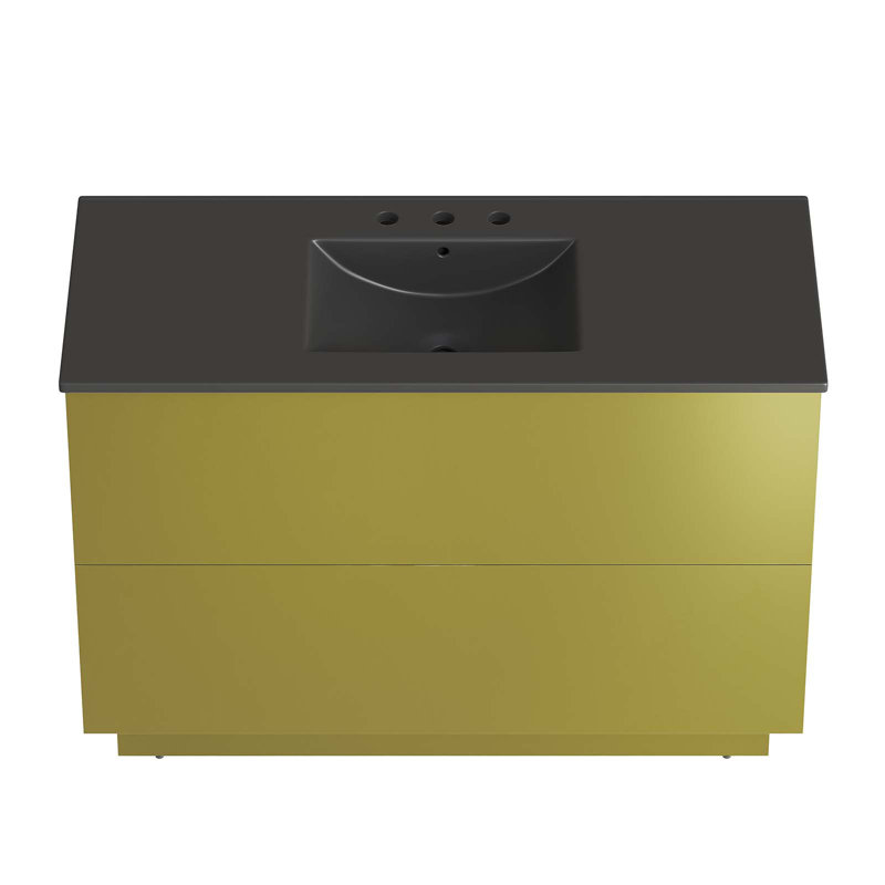 Ensemble de meuble-lavabo simple 48 po Modway Quantum, Noir