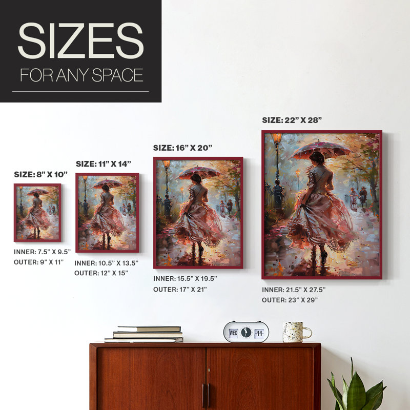 Reproduction encadrée WOMEN Series DCCxxxii - bois massif, Rouge, H 15 po x l 12 po