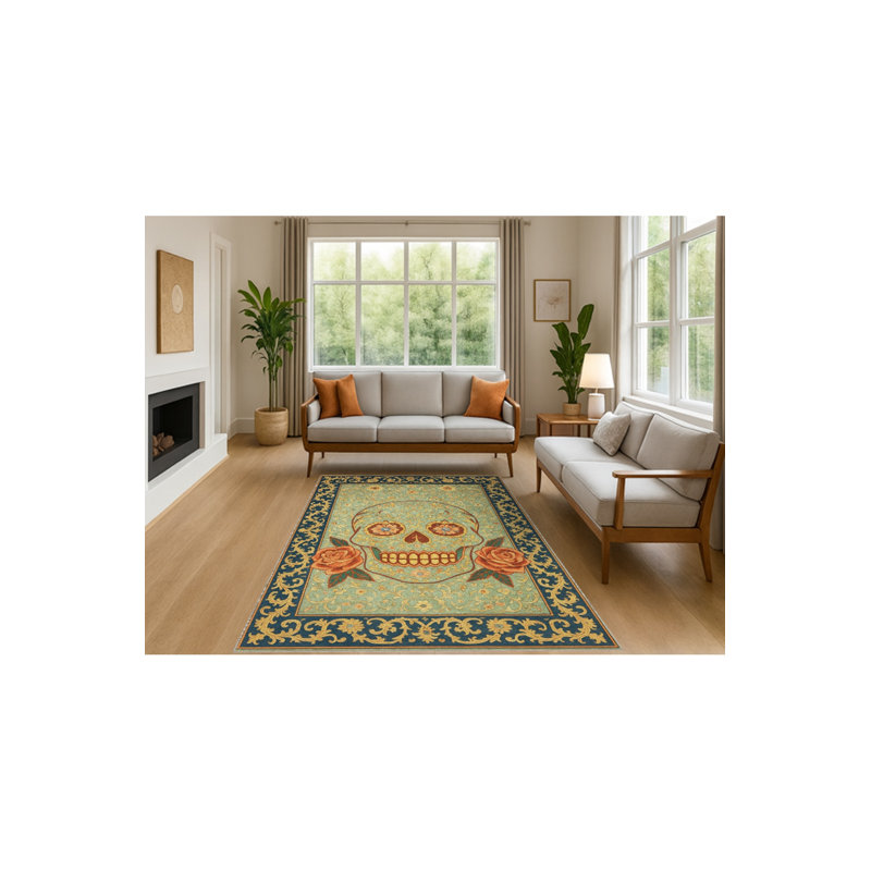 Tapis vert lavable Mosso, 3'3" x 4'11"