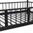 Twin Over Twin Size Metal Bunk Bed With Slide And Guardrails, Black