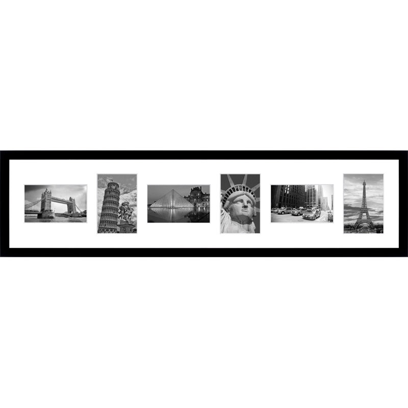 Atene Wood Picture Frame with Mat, Black