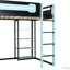 Lit mezzanine double en bois avec bureau intégré, tablettes, prises de courant, ports USB / Type-C et éclairage RVB-1541055460