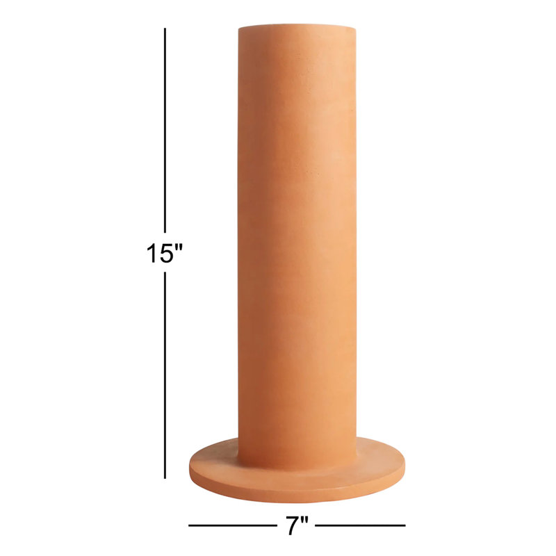 Flange Ceramic Table Vase, 15" H x 7" W x 7" D