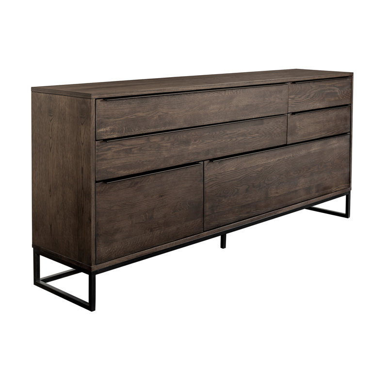 Buffet 4 tiroirs Perola, Brun foncé