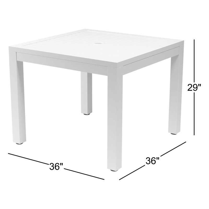 Naples Outdoor Square Dining Table, Graphite, 29"H x 36"W x 36"W