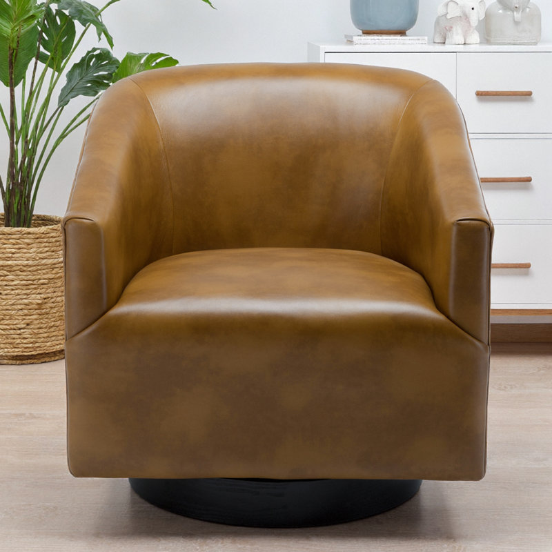 Chaise pivotante en similicuir Garland, Chameau