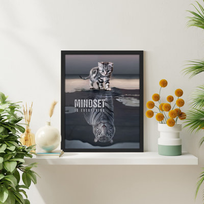 «Mindset Is Everything Tabby Cat Kitty Dreams Of Being A Tiger Inspiring Positif» sur papier