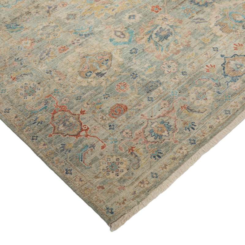 Light Blue Anqtiue Revival Wool Rug