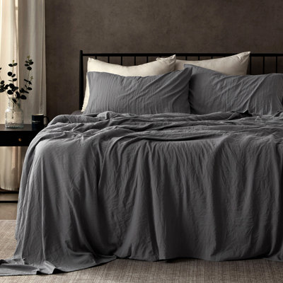 Washed Microfiber Sheet Set, Hotel Luxury Breathable Sheets with Deep Pocket Bedding set