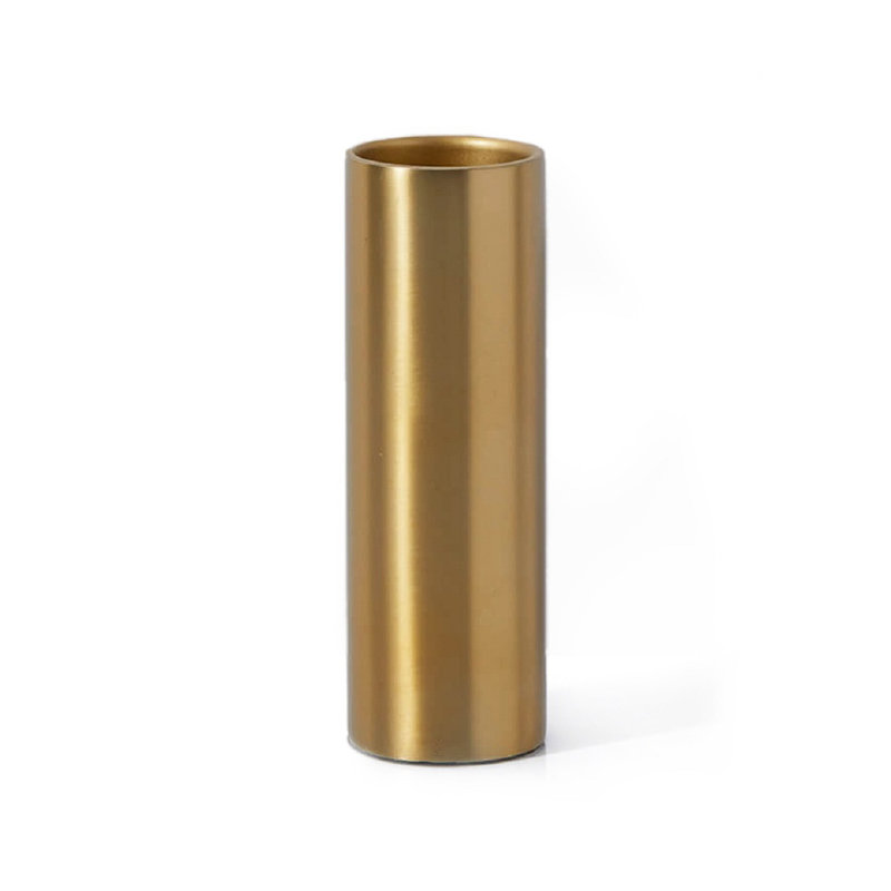Vase de table en métal doré intérieur / extérieur, H 6 po x l 2 po x P 2 po