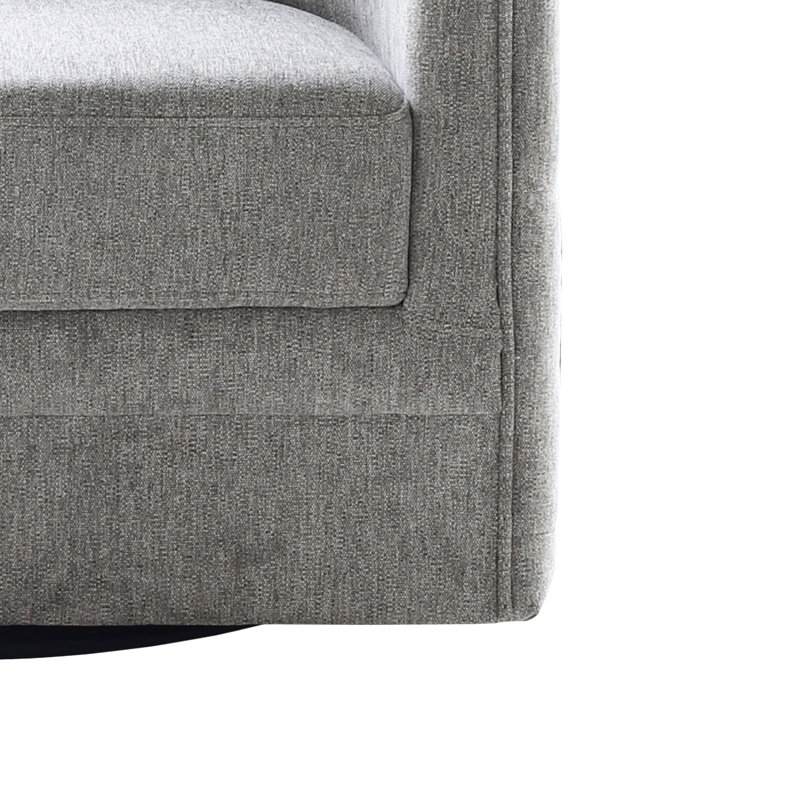 Fauteuil demi-tonneau pivotant en polyester 30,71 po, 100% polyester gris clair