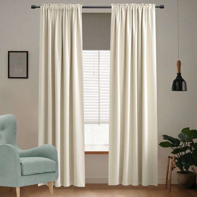 Ensemble de rideaux obscurcissant 2 pièces, Beige, L 52 po x L 72 po
