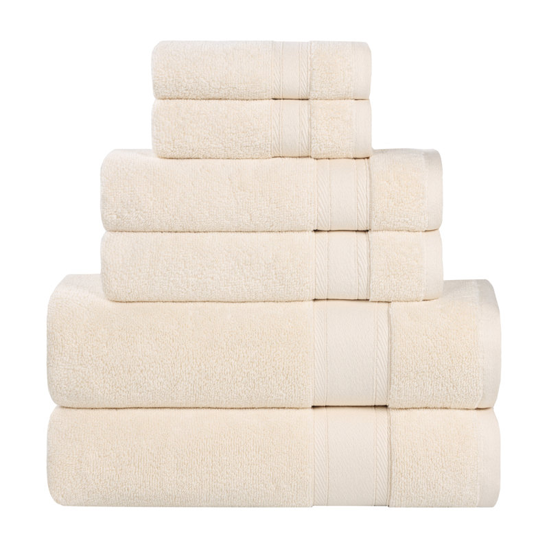 Coton absorbant doux Belmont, Ensemble 6 serviettes de bain, Ivoire ivoire