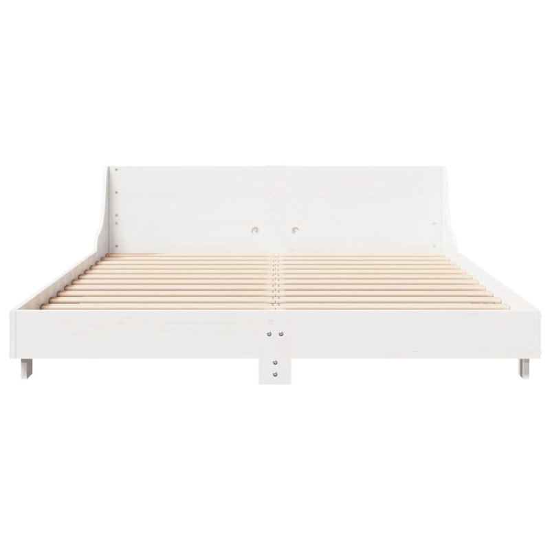 Solid Wood Bed, Kingsize (5'), White