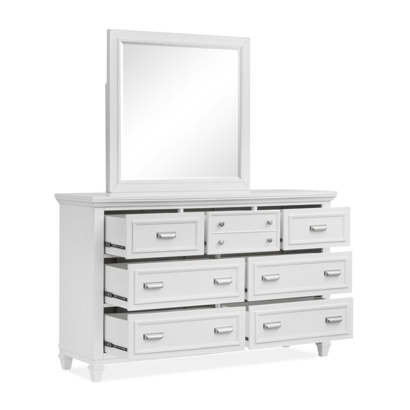 Commode blanche avec miroir, Blanc