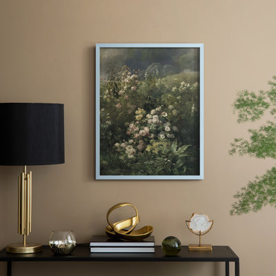 Reproduction florale vintage encadrée CECVI - bois massif
