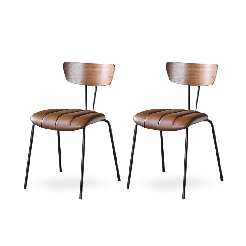 Modern And Simple Solid Wood Dining Chairs With Stackable Backrests