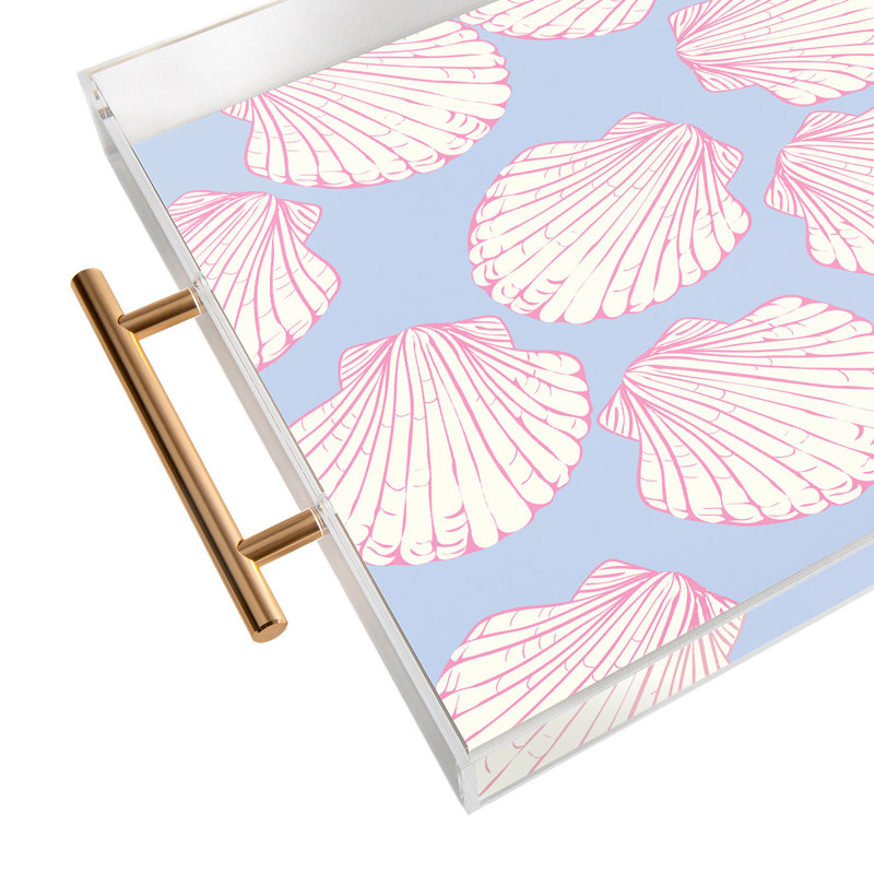 April Lane Art Seashell Pattern Acrylic Tray