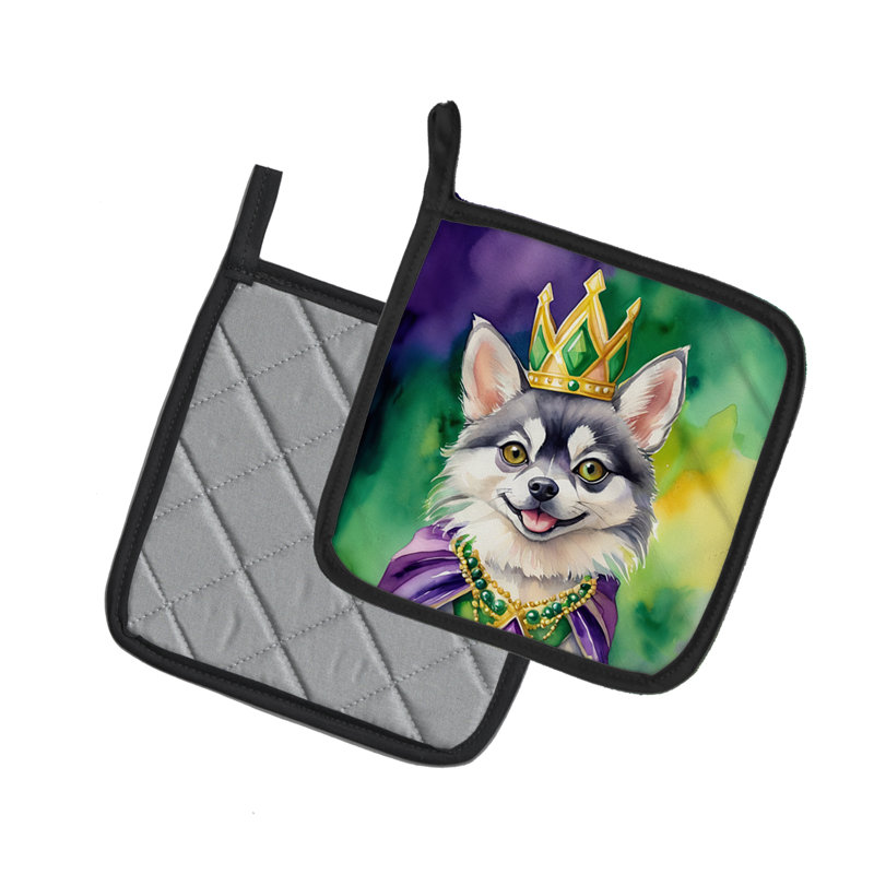 Paire de poignées en Alaska Klee Kai King of Mardi Gras