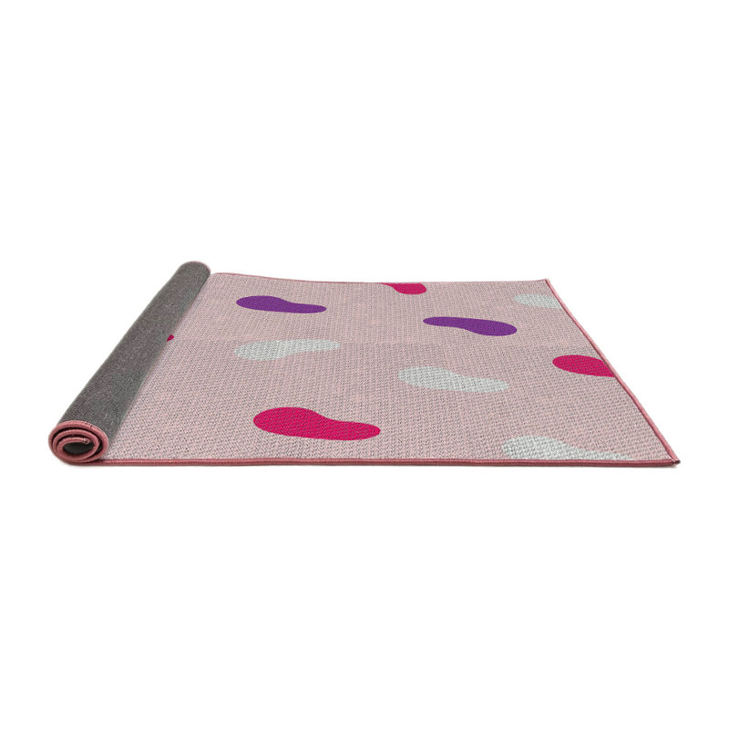 Tapis rose tissé à la machine, Rond 3 pi