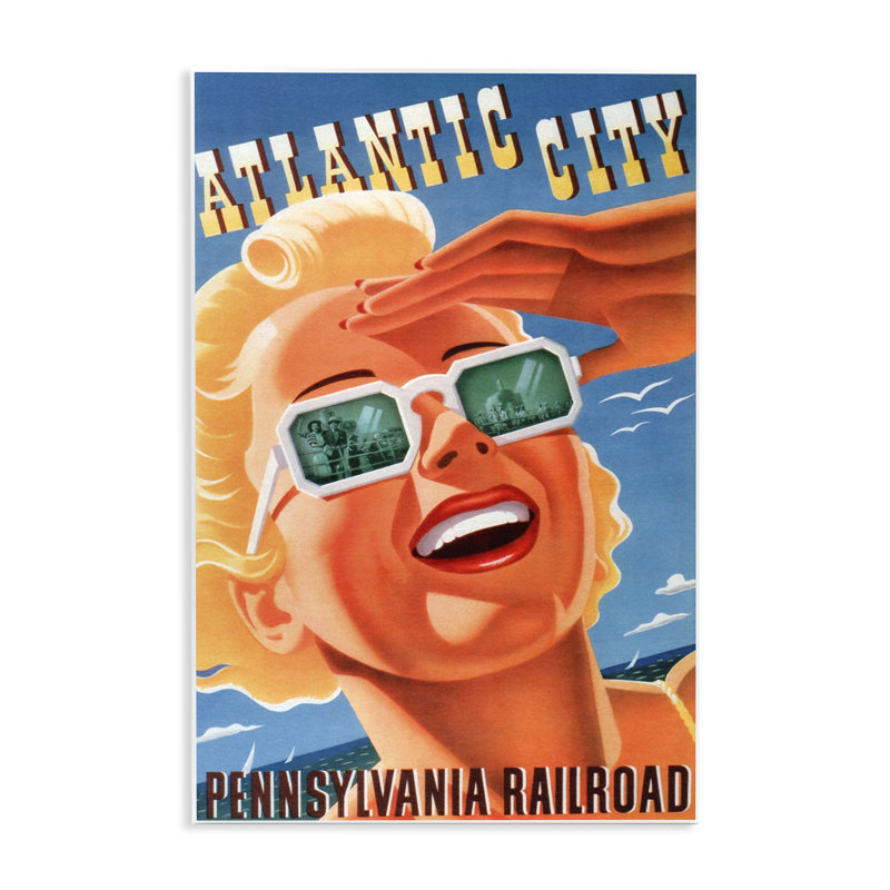 Plaque murale Atlantic City, femme, Marcus Jules, H 15 po x l 10 po