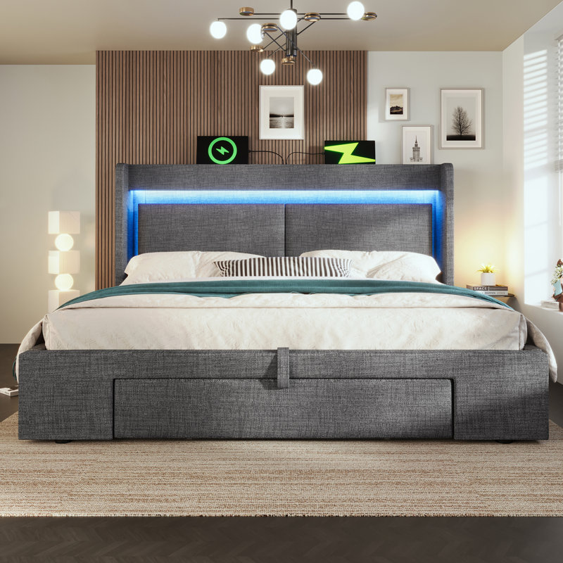 Bed, European Double (140 x 200 cm), Grey