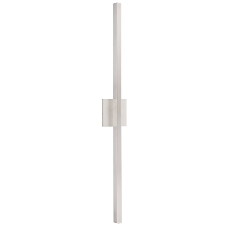 Luminaire mural à intensité variable 1 lumière Vega, H 37 po x l 4,75 po x P 1,75 po, Nickel brossé