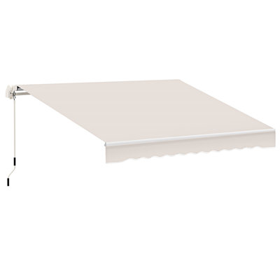 Outsunny Retractable Awning Patio Awnings Sun Shade Shelter With Manual Crank Handle