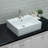 21" x 16'' Wall Mounted/Dual Mount Bathroom Vessel Sink White Ceramic Free Standing Wall Hung Sink with Overflow