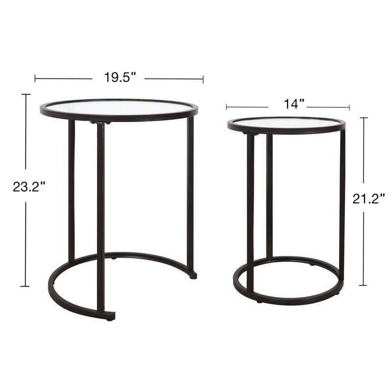 Byson Glass Top Nesting Tables