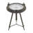 Wyble Metal Compass Side End Accent Table with Clock and Clear Glass Top-1097518863-1097518862