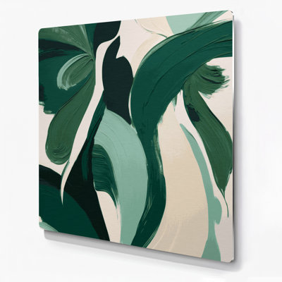 Art mural abstrait en métal vert 95