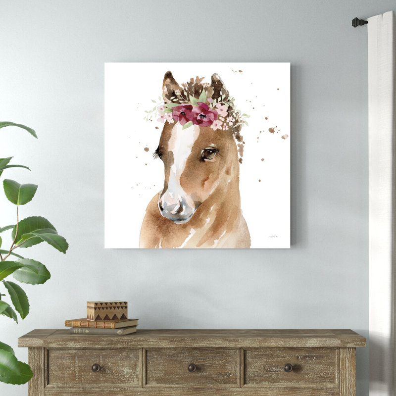 «Floral Pony» par Katrina Pete - impression, H 36 po x l 36 po
