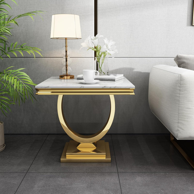 Table de bout Modern Modern, Doré