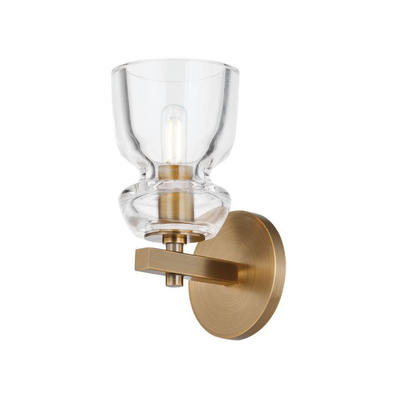 Trey 1 Light Wall Sconce, Patina Brass