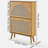 Shoe Cabinet with 2 Flip Drawers, Shoe Storage Cabinet for Entryway, Free Standing Shoe Storage Organizer with Rattan Doors