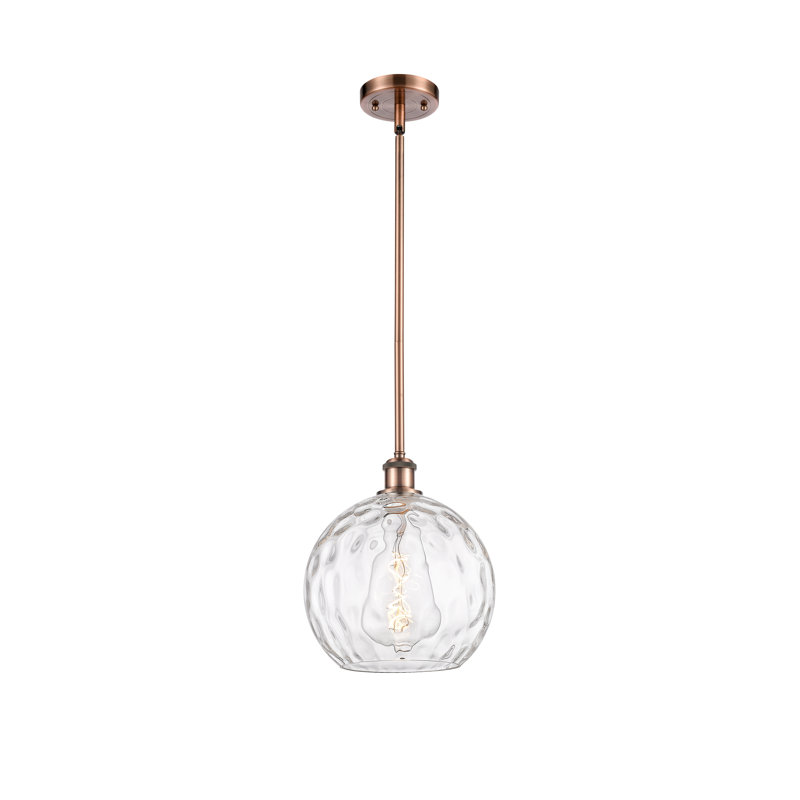 Luminaire suspendu sphérique 1 lumière Cindi, H 13 po x l 10 po x P 10 po, DEL, Cuivre antique