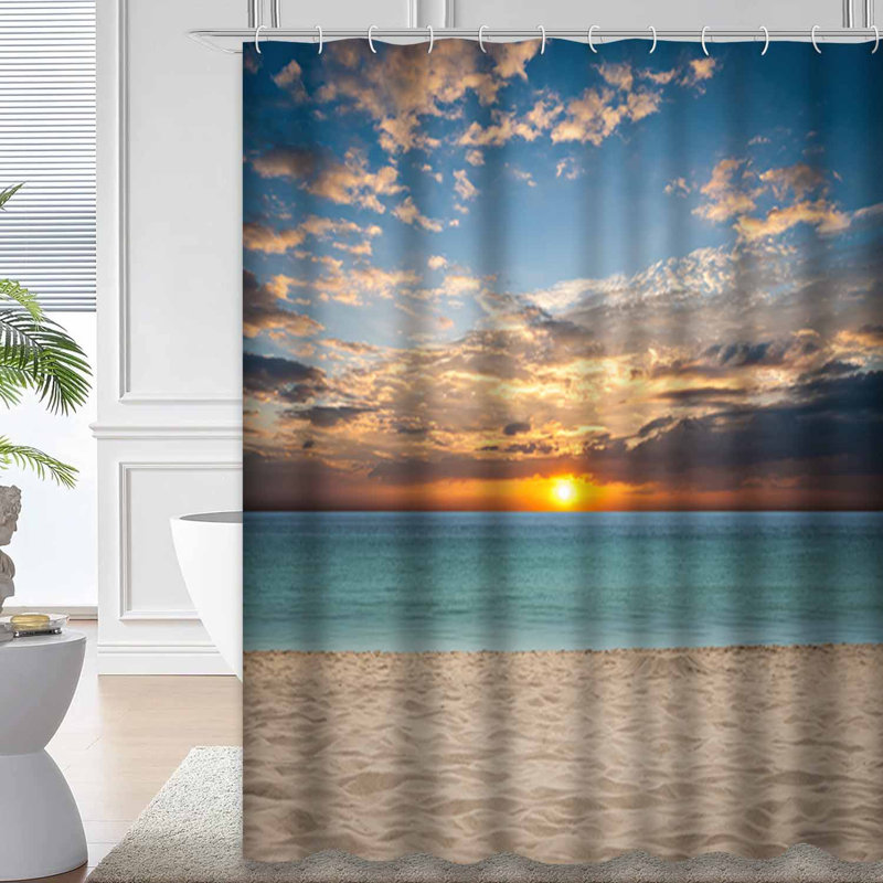 Magnifique rideau de douche Sunset Beach, L 72 po x l 84 po