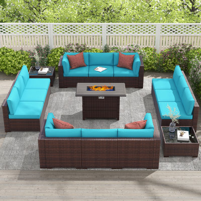 12 - Person Outdoor Seating Group With Cushions