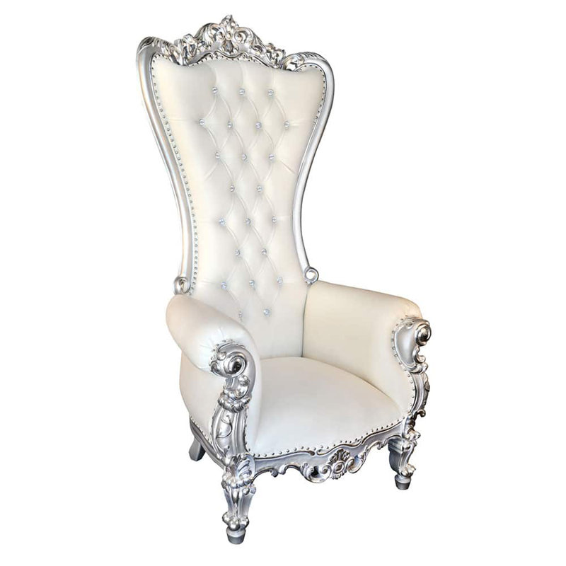 Fauteuil en polyester 36 po Jaqlyn, Blanc crème - polyester à 100 %, Argent