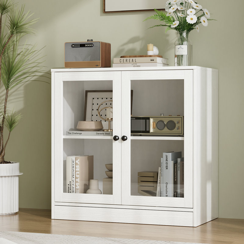 Marta 32"H 2-Door Accent Cabinet, White