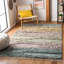 Tapis bleu en laine Aitkin-1030801574