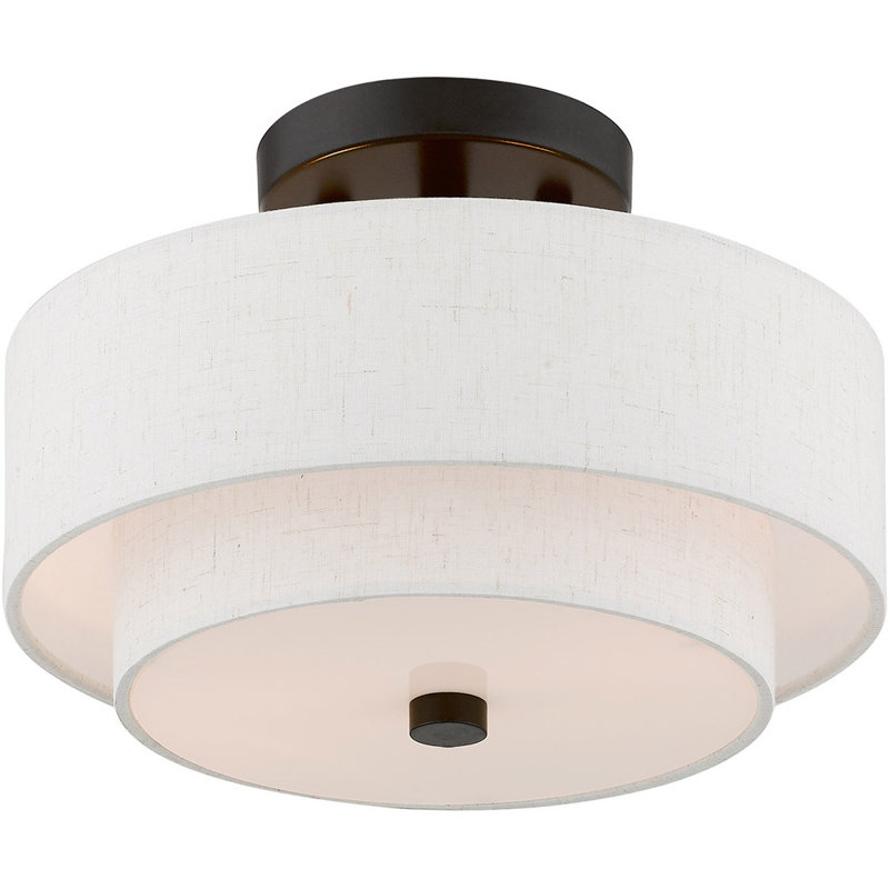Danyette Fabric Semi Flush Mount, English Bronze