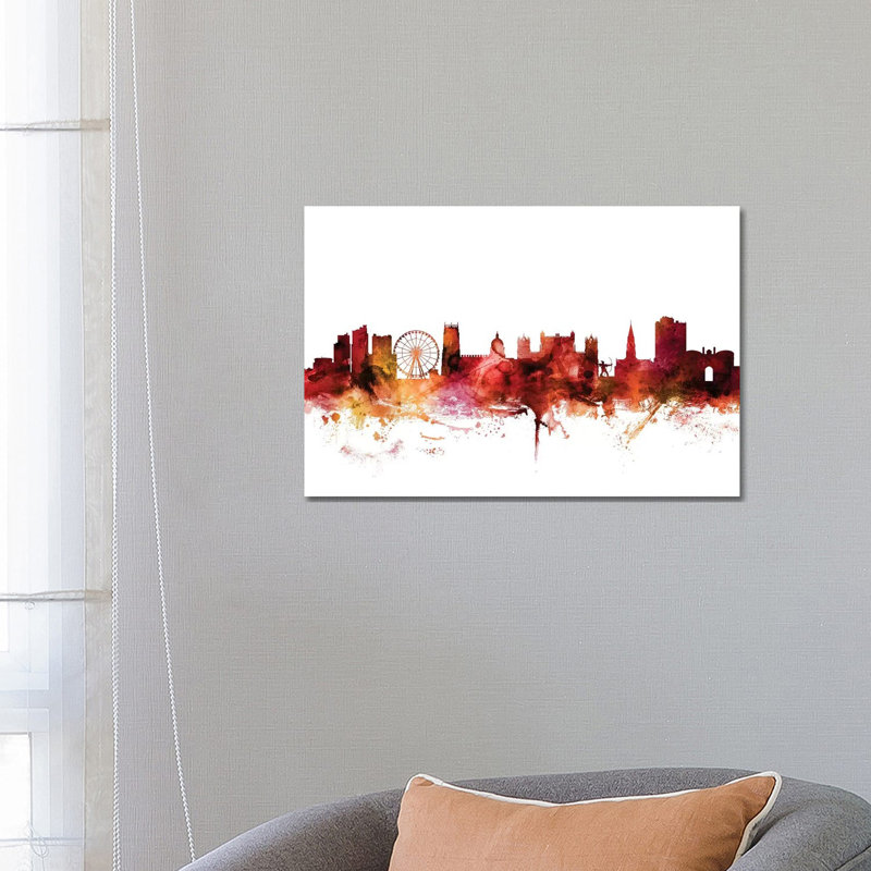 Nottingham, England Skyline by Michael Tompsett - 1 Piece Wrapped Canvas Wall Art, 66.04 cm H x 45.72 cm W x 3.175 cm D