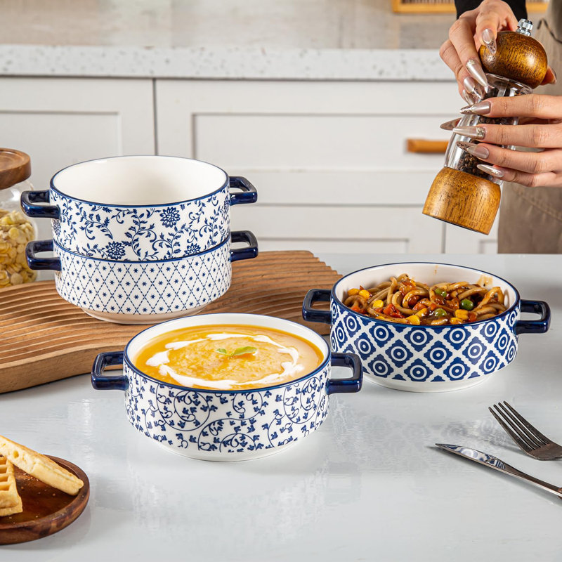 Bols à soupe avec poignées - bols à soupe 24 oz en céramique