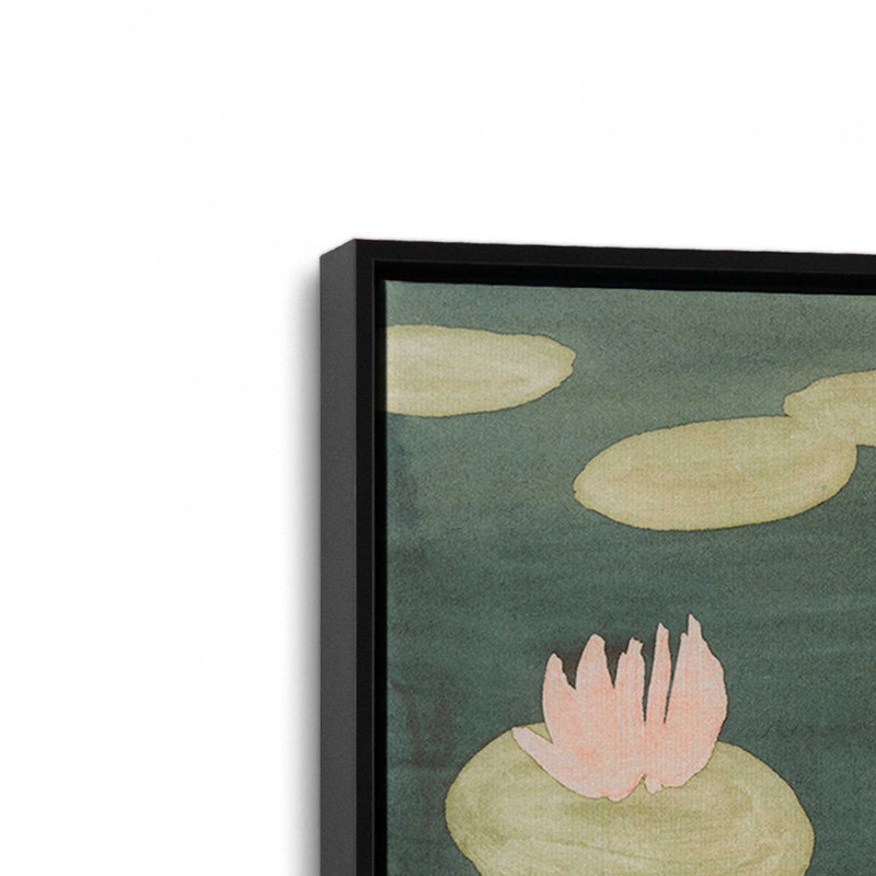 «Watercolor Water Lillies I» par Grace Popp, reproduction d'art sur toile, Noir, H 18 po x l 12 po